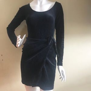 Vintage Donna Karen Velvet bodysuit wrap dress S